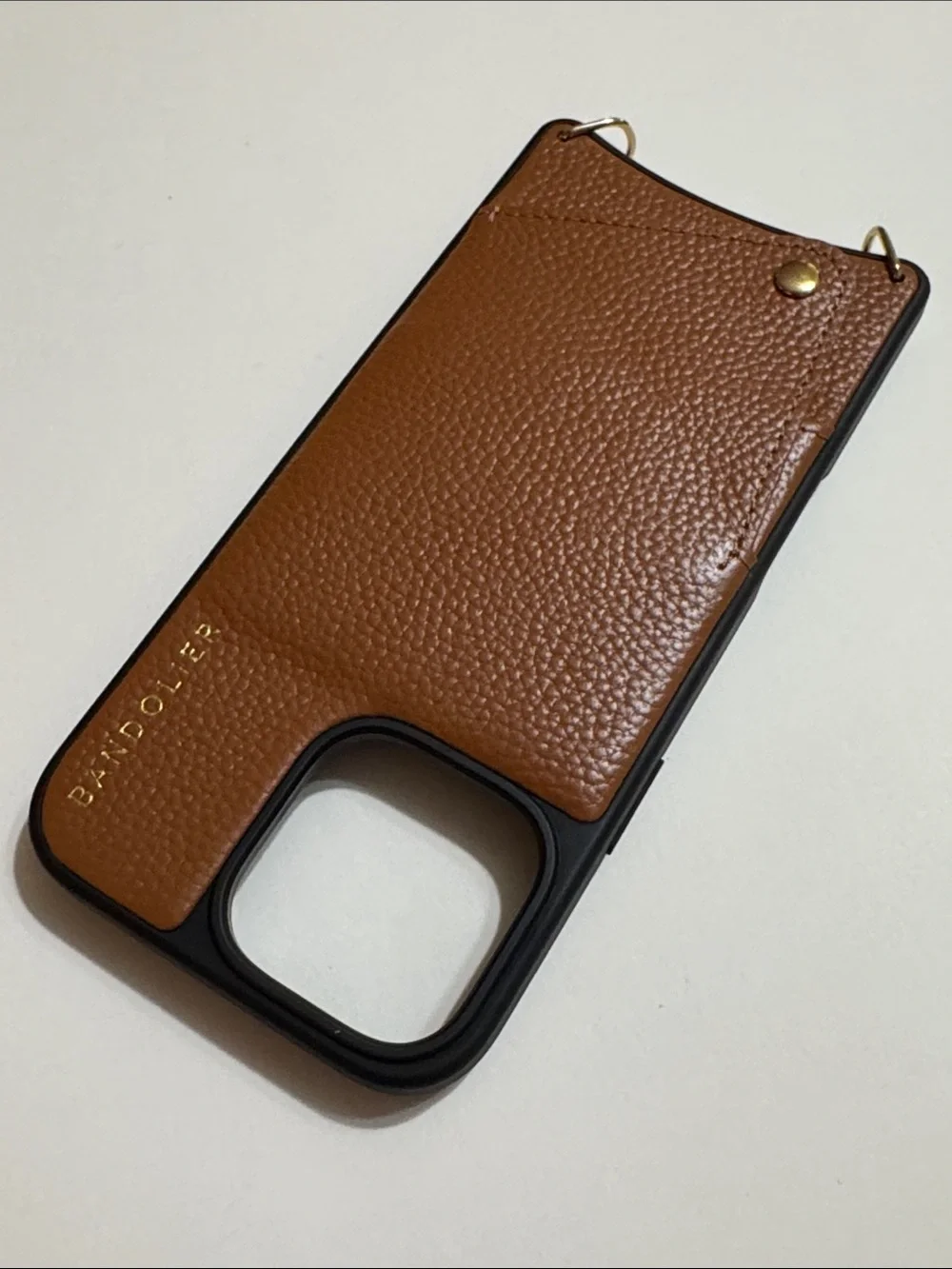 Bandolier Emma Leather Card Pocket Phone Case in Brown iPhone 16 ProMax